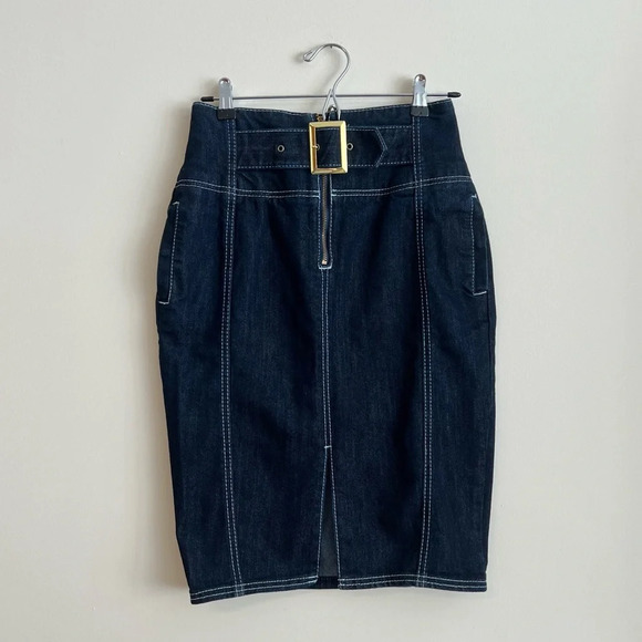 Ecko Y2k Denim Buckle Midi Skirt - Picture 1 of 7